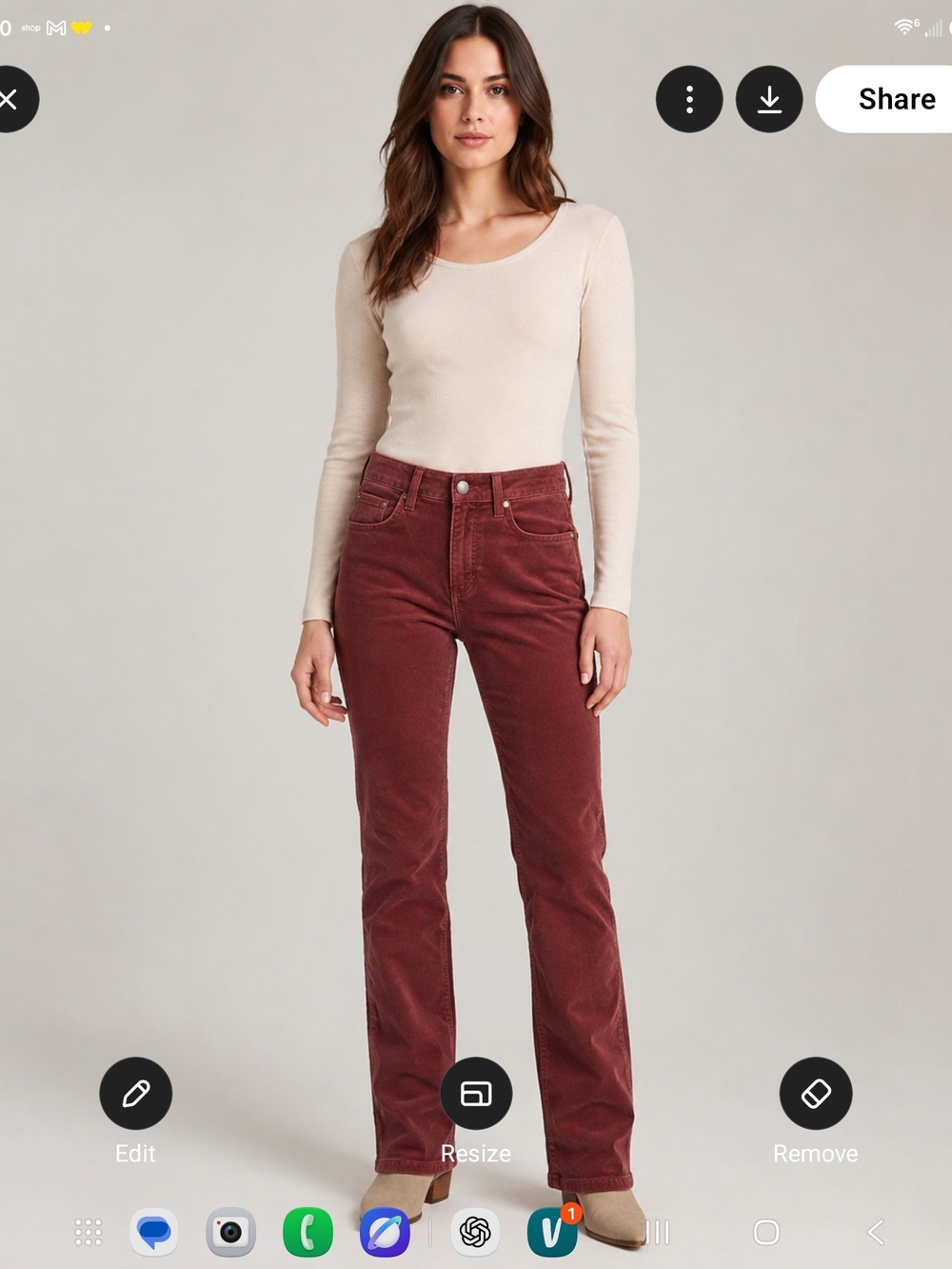 Women's High-Rise Straight Jeans in Burgundy Size 26R